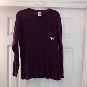 Long Sleeve Maroon Shirt from PINK